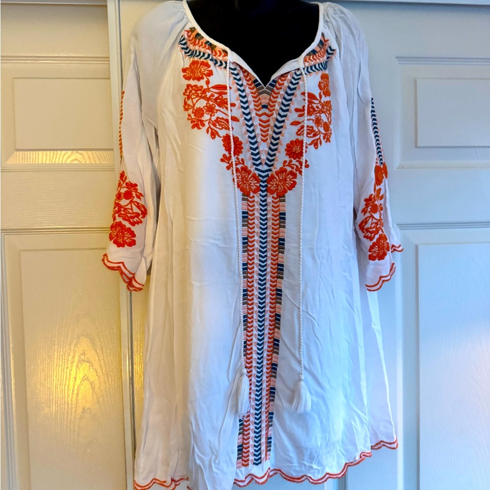 Flowy Boho Embroidered Dress S/M